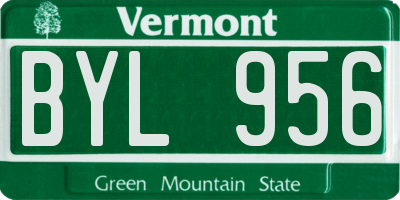 VT license plate BYL956