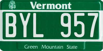 VT license plate BYL957