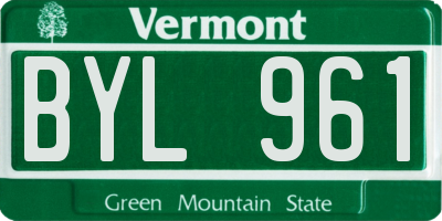 VT license plate BYL961