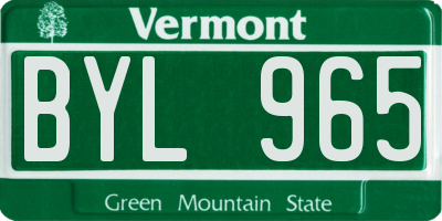 VT license plate BYL965