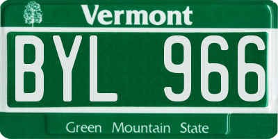 VT license plate BYL966
