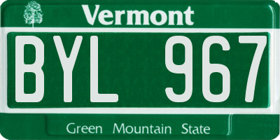 VT license plate BYL967