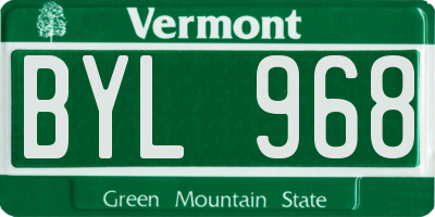 VT license plate BYL968