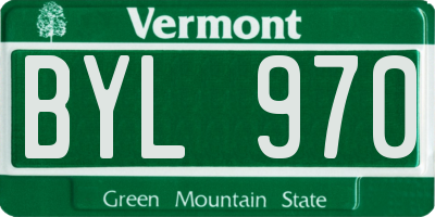 VT license plate BYL970
