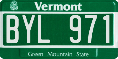 VT license plate BYL971