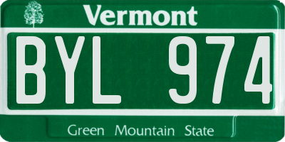 VT license plate BYL974
