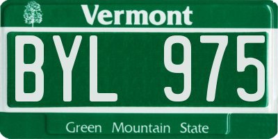 VT license plate BYL975