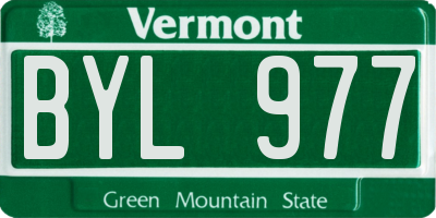 VT license plate BYL977