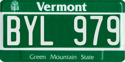 VT license plate BYL979