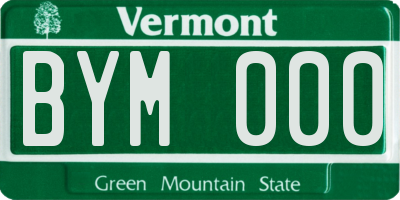 VT license plate BYM000