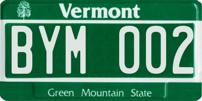 VT license plate BYM002