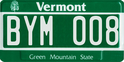 VT license plate BYM008