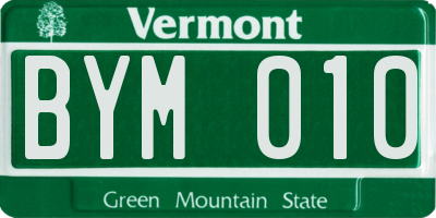 VT license plate BYM010