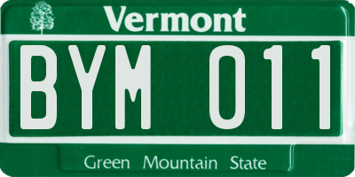 VT license plate BYM011