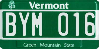 VT license plate BYM016