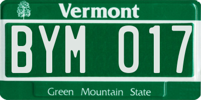 VT license plate BYM017