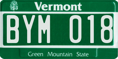 VT license plate BYM018