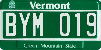 VT license plate BYM019