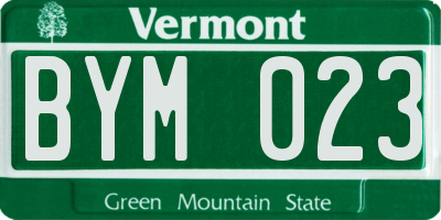 VT license plate BYM023