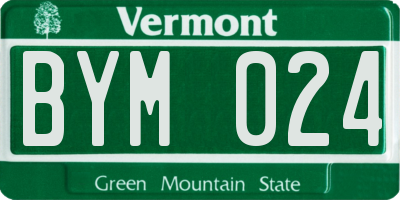 VT license plate BYM024