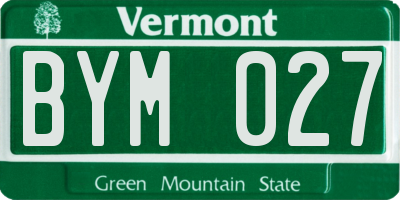 VT license plate BYM027
