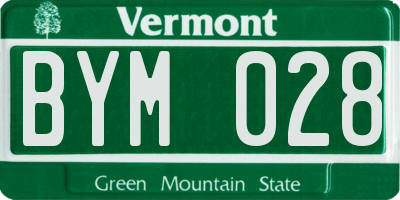 VT license plate BYM028