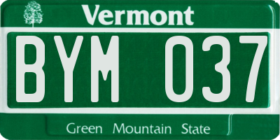VT license plate BYM037