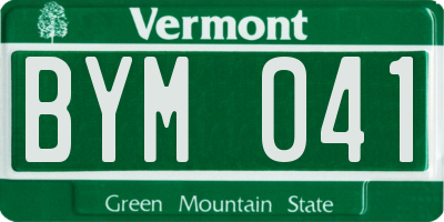 VT license plate BYM041
