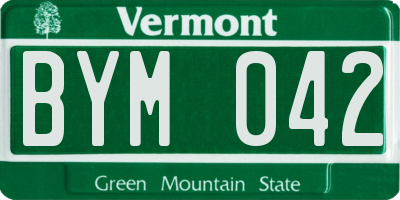 VT license plate BYM042