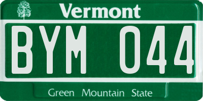 VT license plate BYM044
