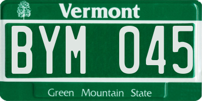 VT license plate BYM045