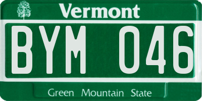 VT license plate BYM046