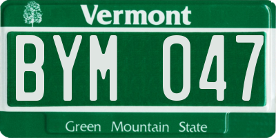 VT license plate BYM047