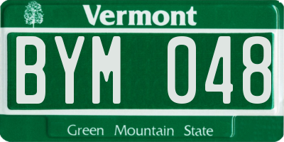 VT license plate BYM048