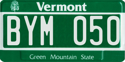 VT license plate BYM050