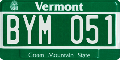 VT license plate BYM051