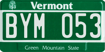 VT license plate BYM053