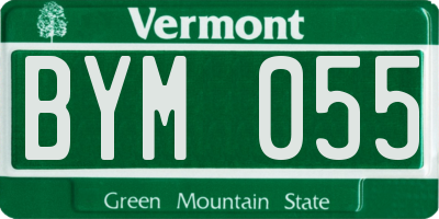 VT license plate BYM055