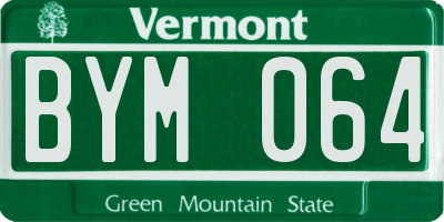 VT license plate BYM064