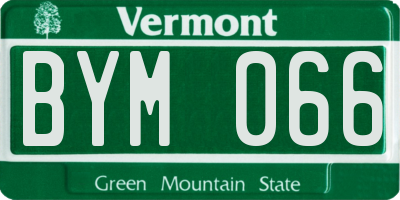 VT license plate BYM066