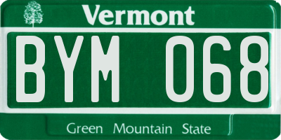 VT license plate BYM068