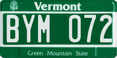 VT license plate BYM072