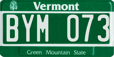 VT license plate BYM073