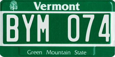 VT license plate BYM074