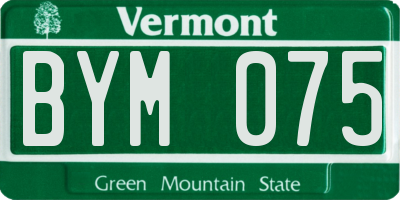 VT license plate BYM075