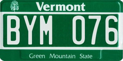 VT license plate BYM076
