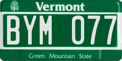 VT license plate BYM077
