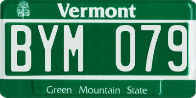 VT license plate BYM079