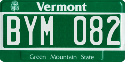 VT license plate BYM082