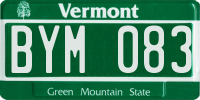 VT license plate BYM083